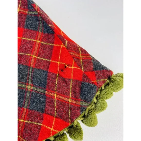 Vintage 1950s Buffalo Plaid Chenille Reversible Poncho Cape Coat - Picture 3 of 8